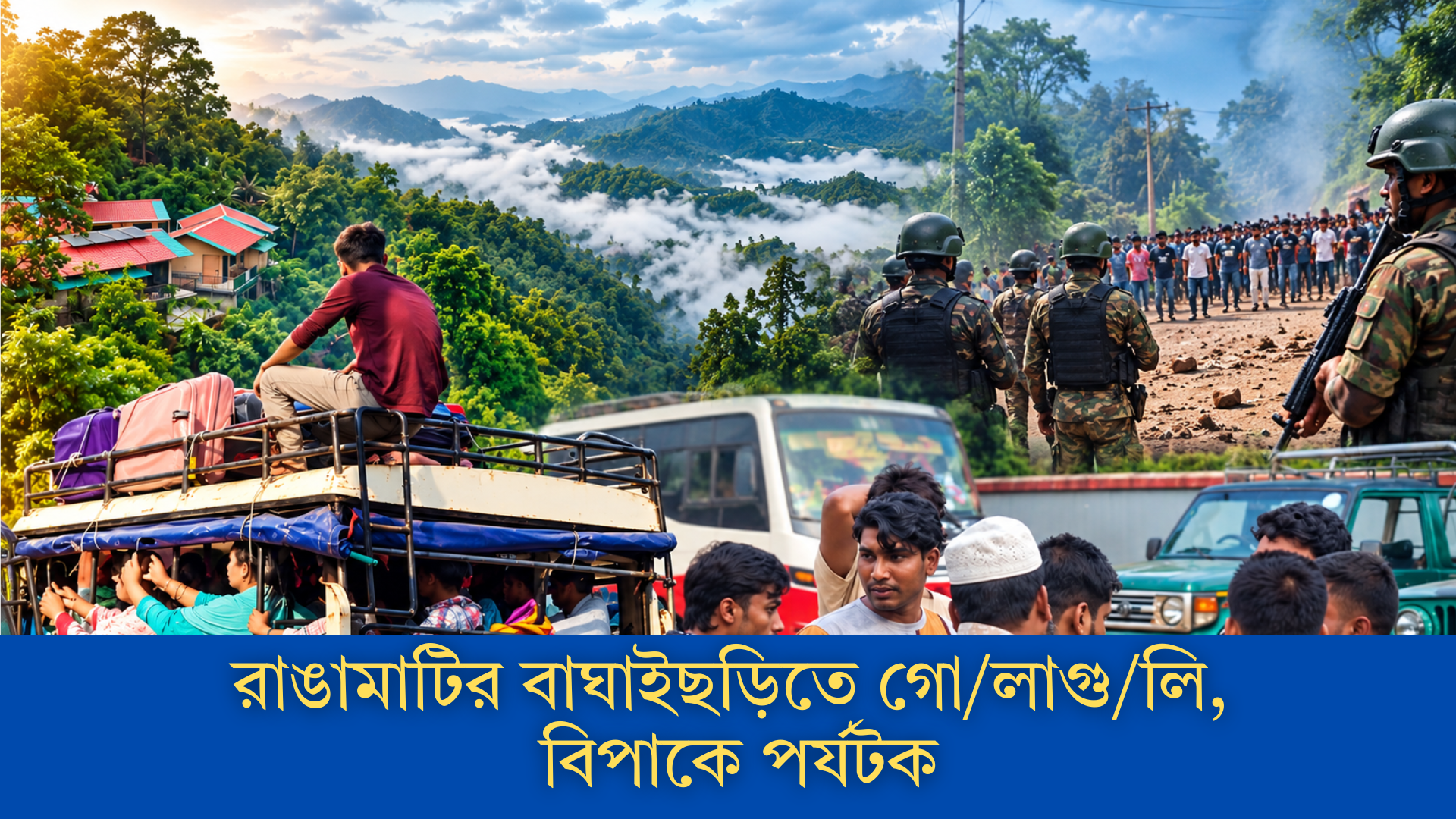 রাঙামাটির বাঘাইছড়িতে গোলাগুলি, বিপাকে পর্যটক